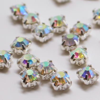 4.5mm Loose Beads Sew On Ab Diamante Rhinestone..