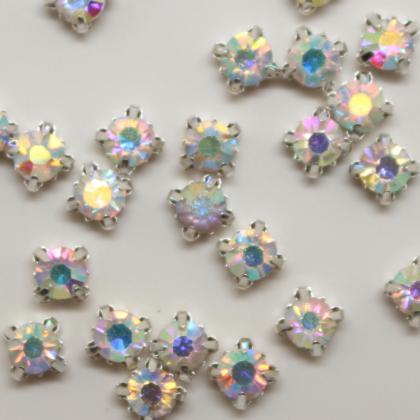 4.5mm Loose Beads Sew On Ab Diamante Rhinestone..