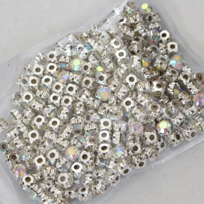 8mm Loose Beads Sew On Ab Diamante Rhinestone..