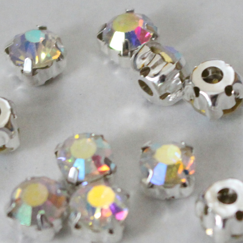 6mm Loose Beads Sew On Ab Diamante Rhinestone Crystal Chaton Montee Silver A Grade 720pcs