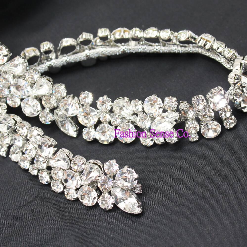 2cm Bridal Wedding Craft Applique Multi Shape Rhinestone Crystal Silver ...