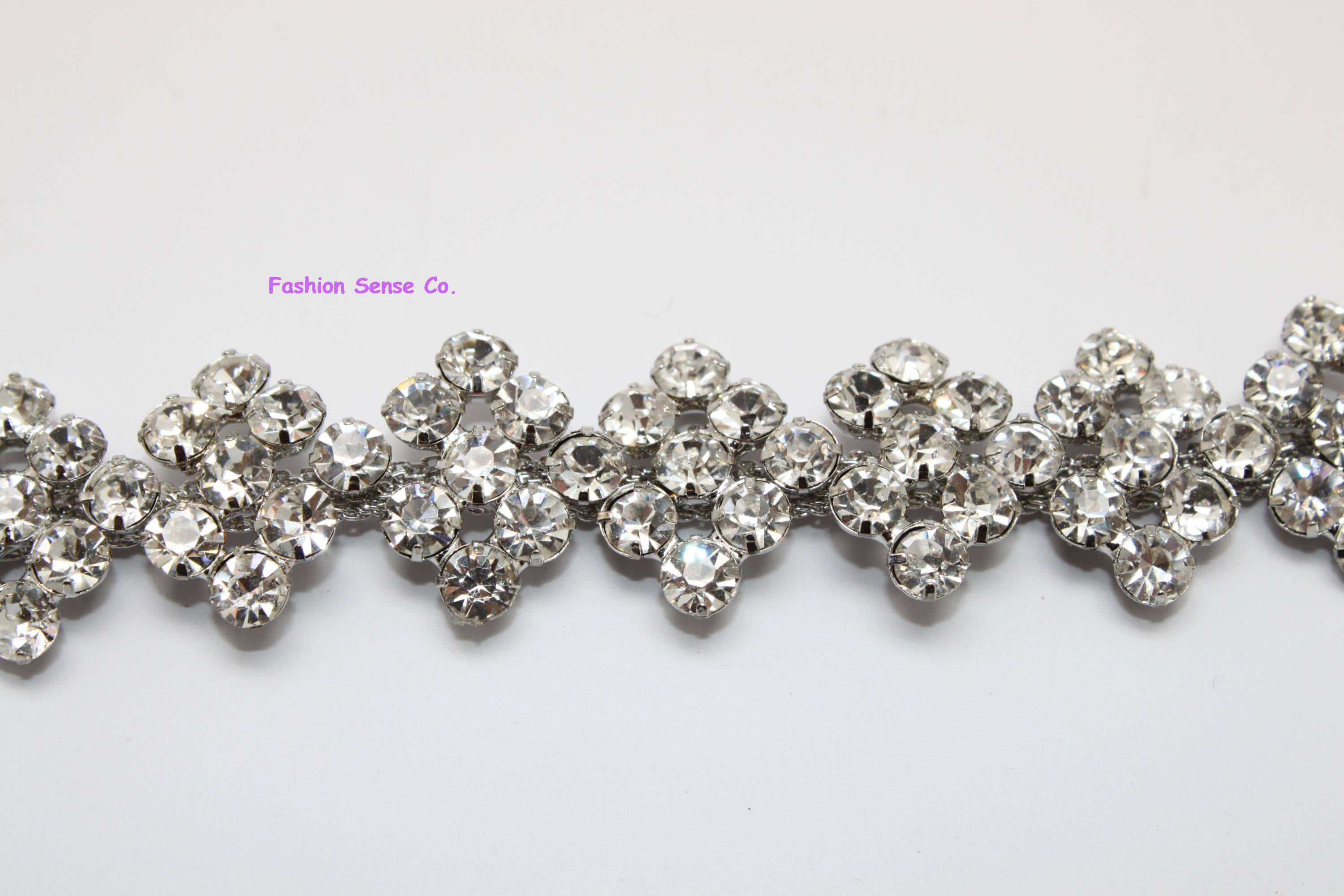 Wedding Cake Trim Diamante Rhinestone Crystal Silver Plating Chain ...